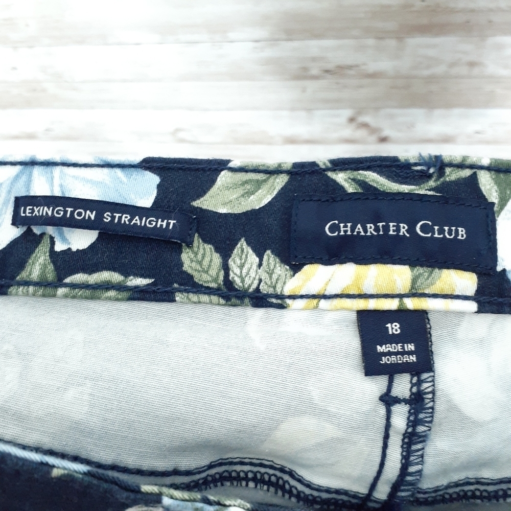 Charter Club Pants Sz 18 Floral Straight Leg 144 - Picture 6 of 8
